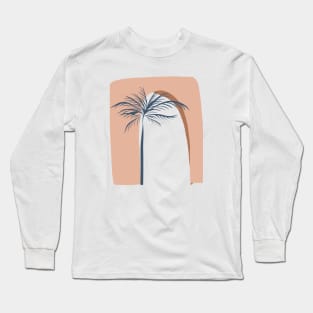 Oriental Arch and Palm Tree earthy minimalist natural art abstract Long Sleeve T-Shirt